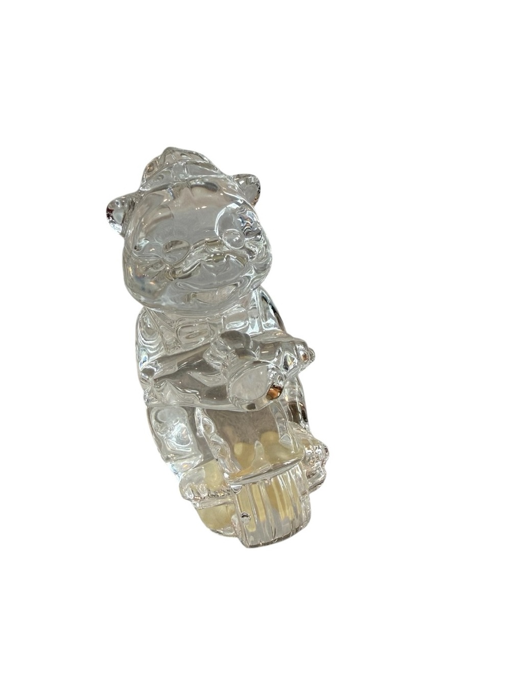 Princess house bear on a bike Crystal sculpture